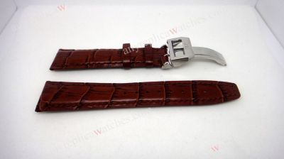 Replica IWC Dark Brown Leather Watch Band 22mm